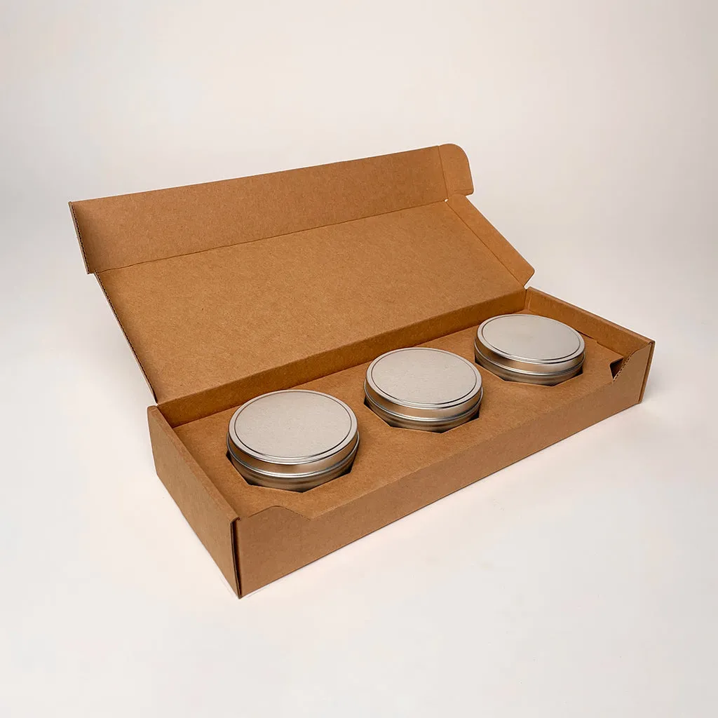 8 oz Candle Tin 3-Pack Shipper - B STOCK