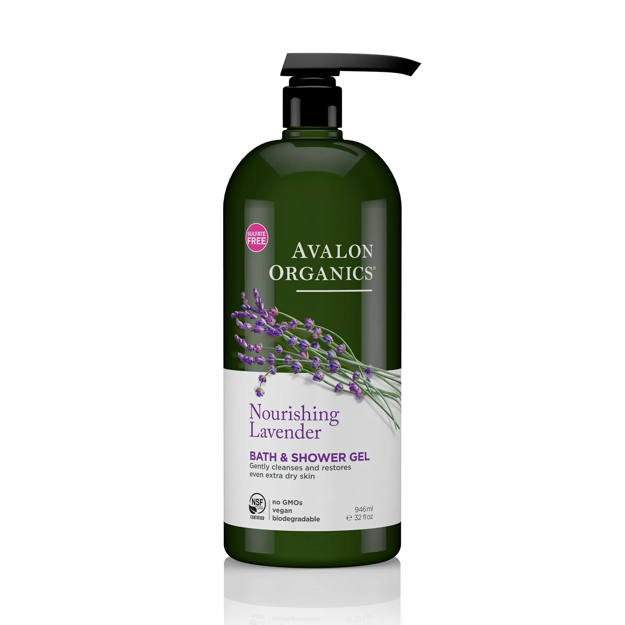 Avalon Organics Bath and Shower Gel, Lavender, 32 Oz