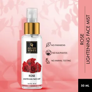 Good Vibes Rose Illuminating Face Mist | Anti-Acne, Maintains pH Balance | No Parabens, No Sulphates, No Alcohol, No Animal Testing (50 ml)