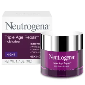 Neutrogena Triple Age Repair Anti-Aging Night Cream with Vitamin C; Fights Wrinkles & Evens Tone, Firming Anti-Wrinkle Face & Neck Cream; Glycerin & Shea Butter, 1.7 oz