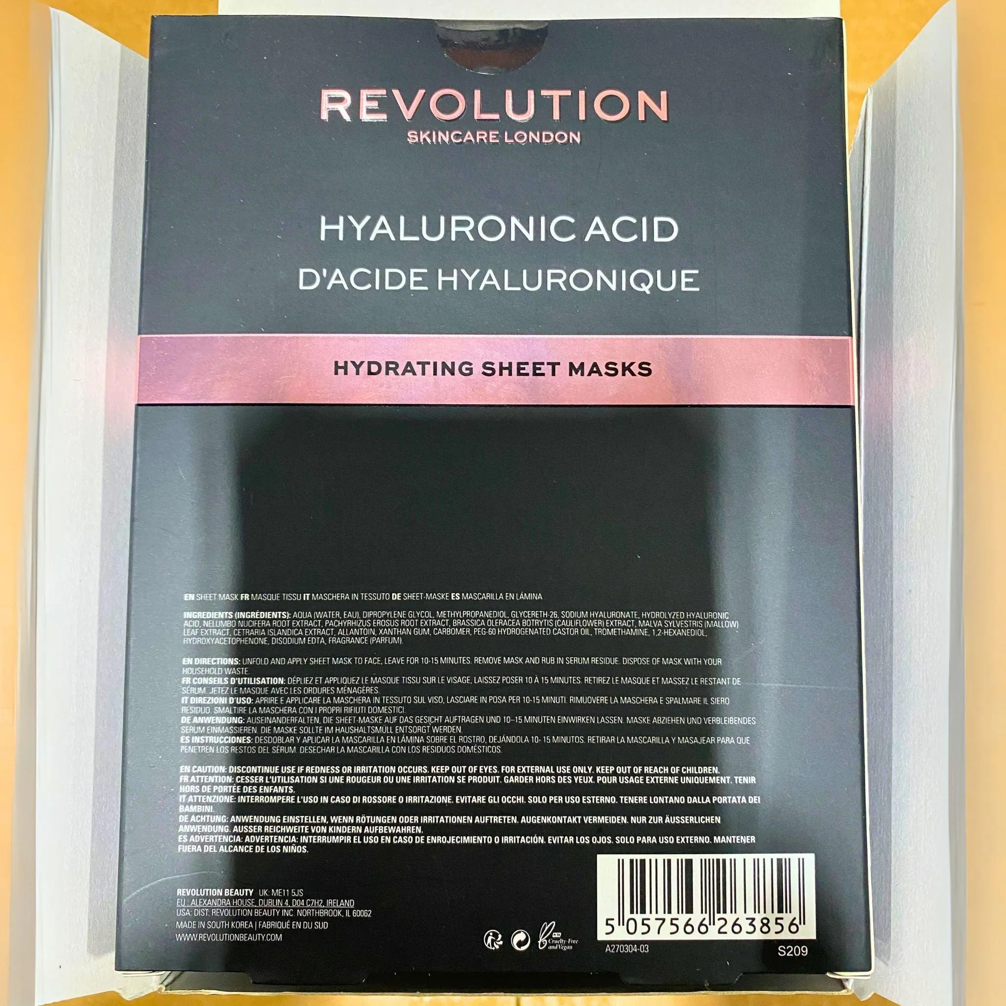 Revolution Skincare London Hyaluronic Acid Hydrating Sheet Masks with Lotus Root Extract x5 (48 Pcs Lot)